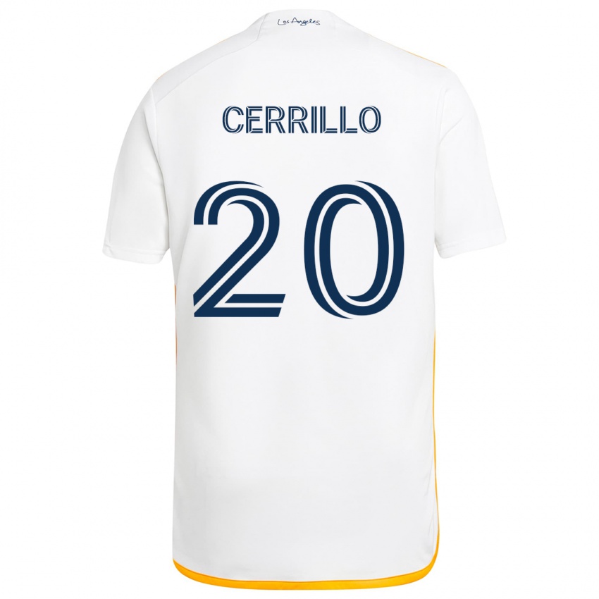 Gyermek Edwin Cerrillo #20 Fehér Sárga Hazai Jersey 2024/25 Mez Póló Ing