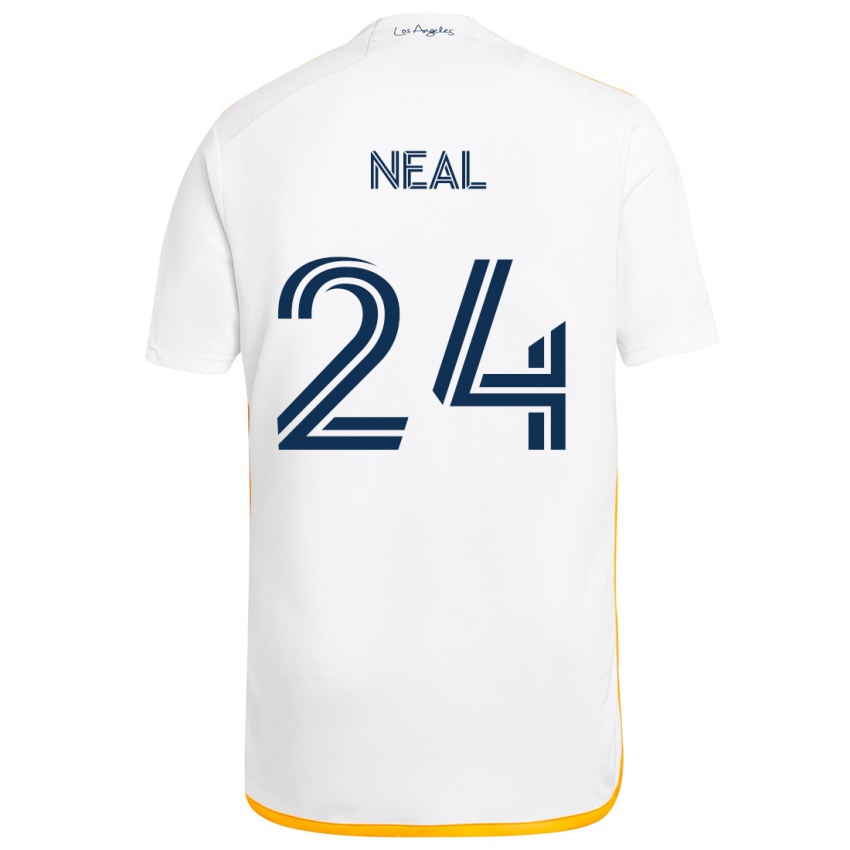 Gyermek Jalen Neal #24 Fehér Sárga Hazai Jersey 2024/25 Mez Póló Ing