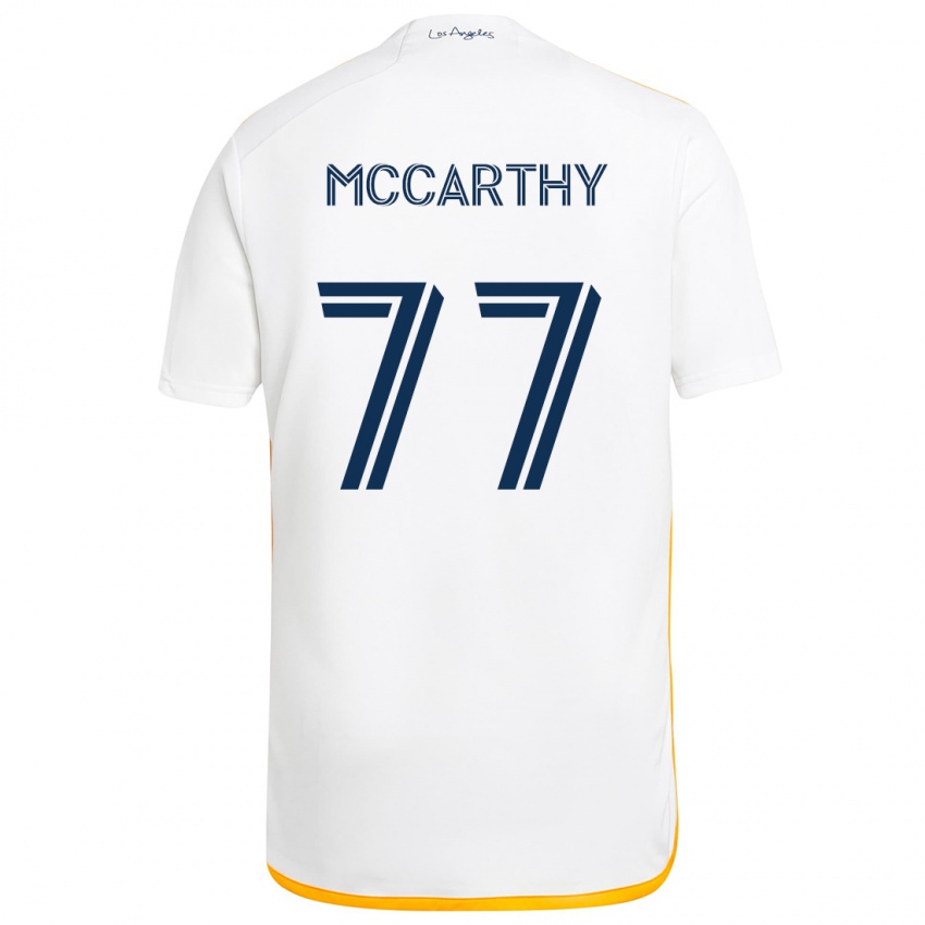 Gyermek John Mccarthy #77 Fehér Sárga Hazai Jersey 2024/25 Mez Póló Ing