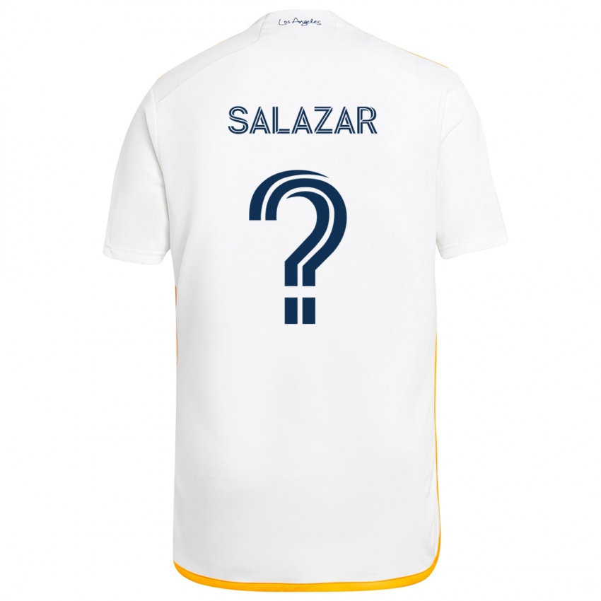 Gyermek Enrique Salazar #0 Fehér Sárga Hazai Jersey 2024/25 Mez Póló Ing