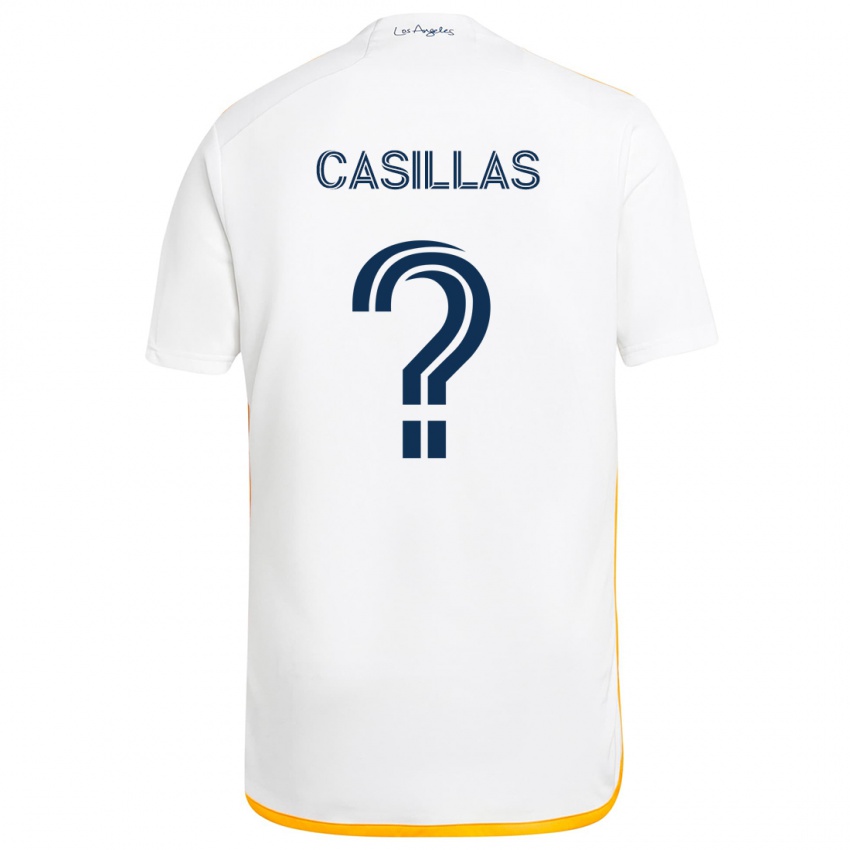 Gyermek Victor Casillas #0 Fehér Sárga Hazai Jersey 2024/25 Mez Póló Ing