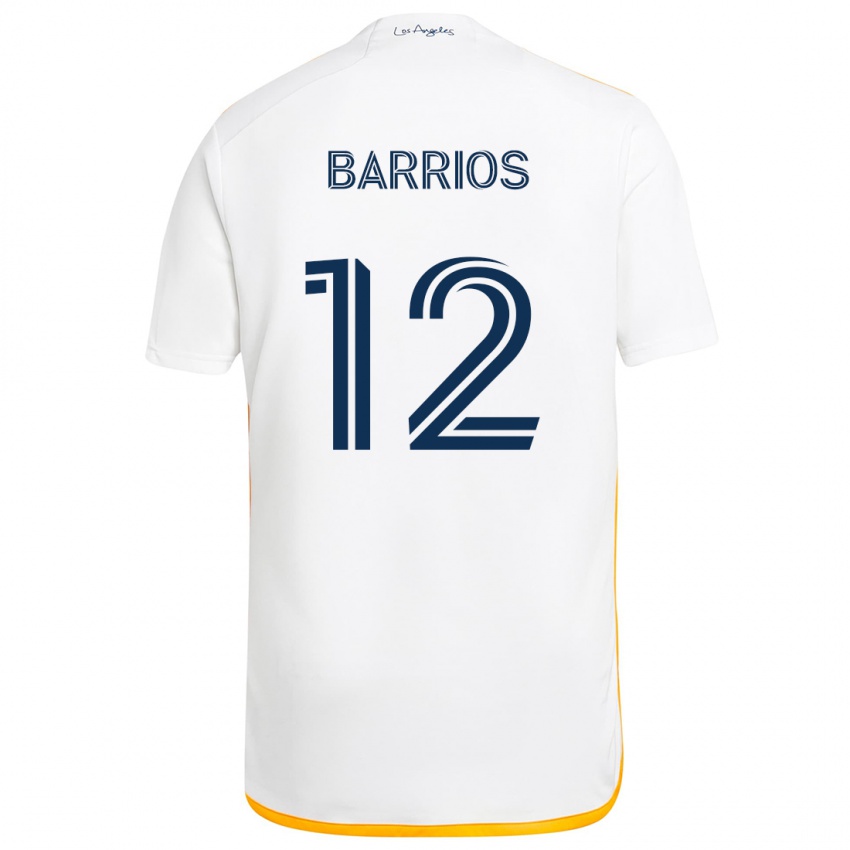 Gyermek Michael Barrios #12 Fehér Sárga Hazai Jersey 2024/25 Mez Póló Ing