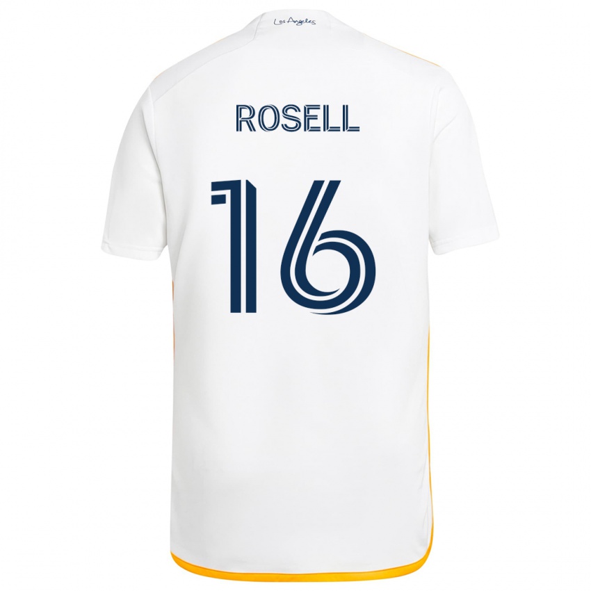 Gyermek Uri Rosell #16 Fehér Sárga Hazai Jersey 2024/25 Mez Póló Ing