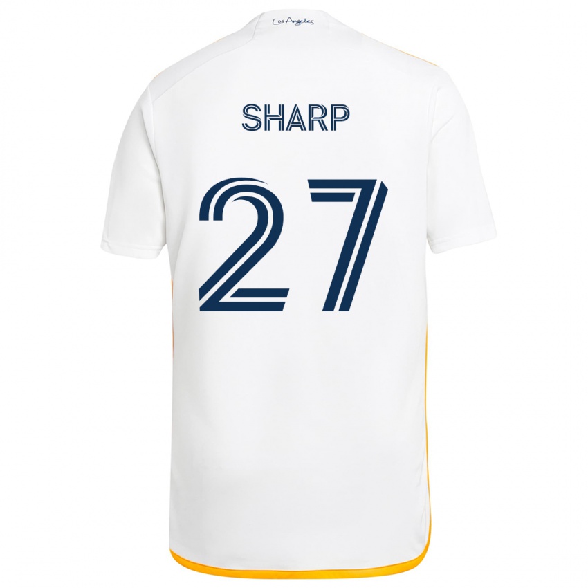 Gyermek Billy Sharp #27 Fehér Sárga Hazai Jersey 2024/25 Mez Póló Ing