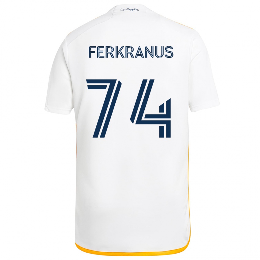 Gyermek Marcus Ferkranus #74 Fehér Sárga Hazai Jersey 2024/25 Mez Póló Ing