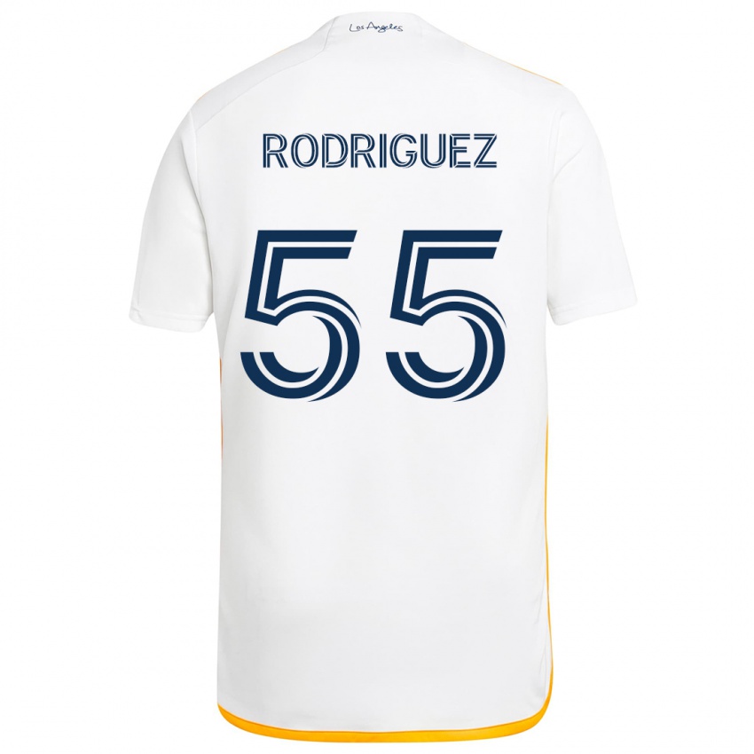 Gyermek Diego Rodriguez #55 Fehér Sárga Hazai Jersey 2024/25 Mez Póló Ing