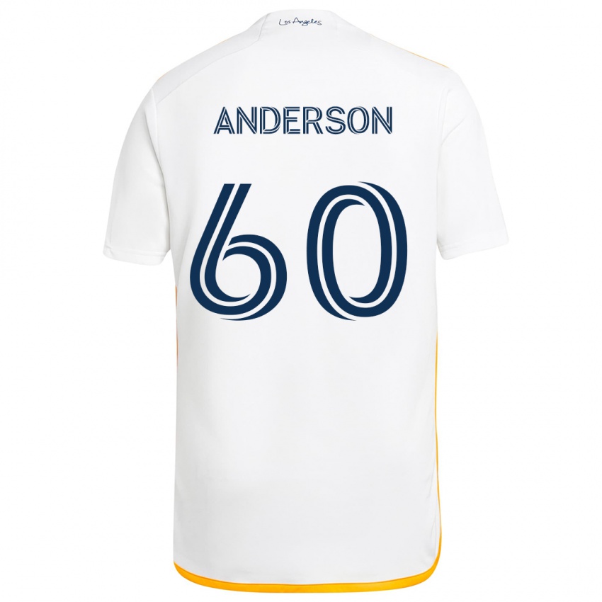 Gyermek Nolan Anderson #60 Fehér Sárga Hazai Jersey 2024/25 Mez Póló Ing