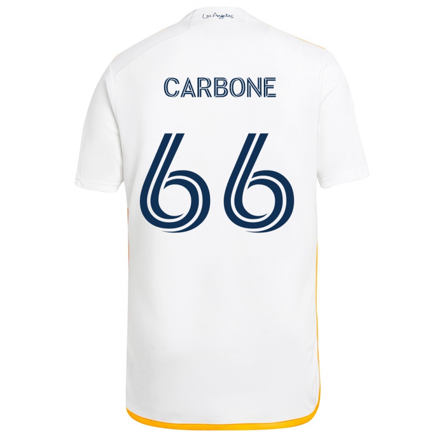 Gyermek Matteo Carbone #66 Fehér Sárga Hazai Jersey 2024/25 Mez Póló Ing