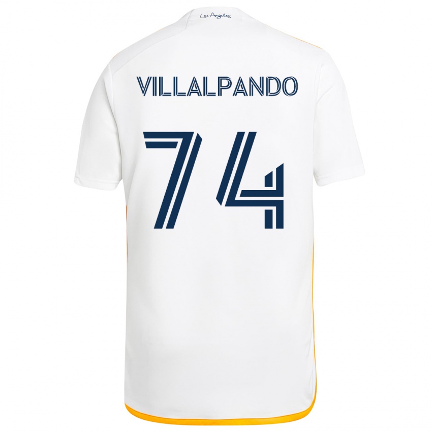 Gyermek Sergio Villalpando #74 Fehér Sárga Hazai Jersey 2024/25 Mez Póló Ing