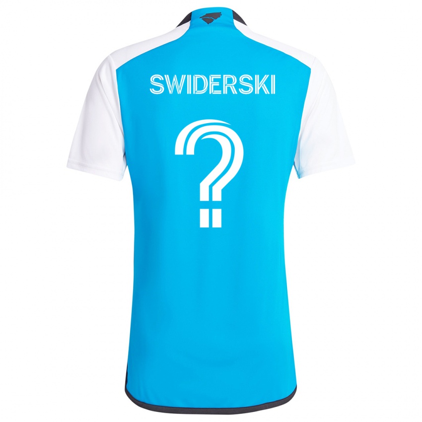 Gyermek Karol Swiderski #0 Kék Fehér Hazai Jersey 2024/25 Mez Póló Ing