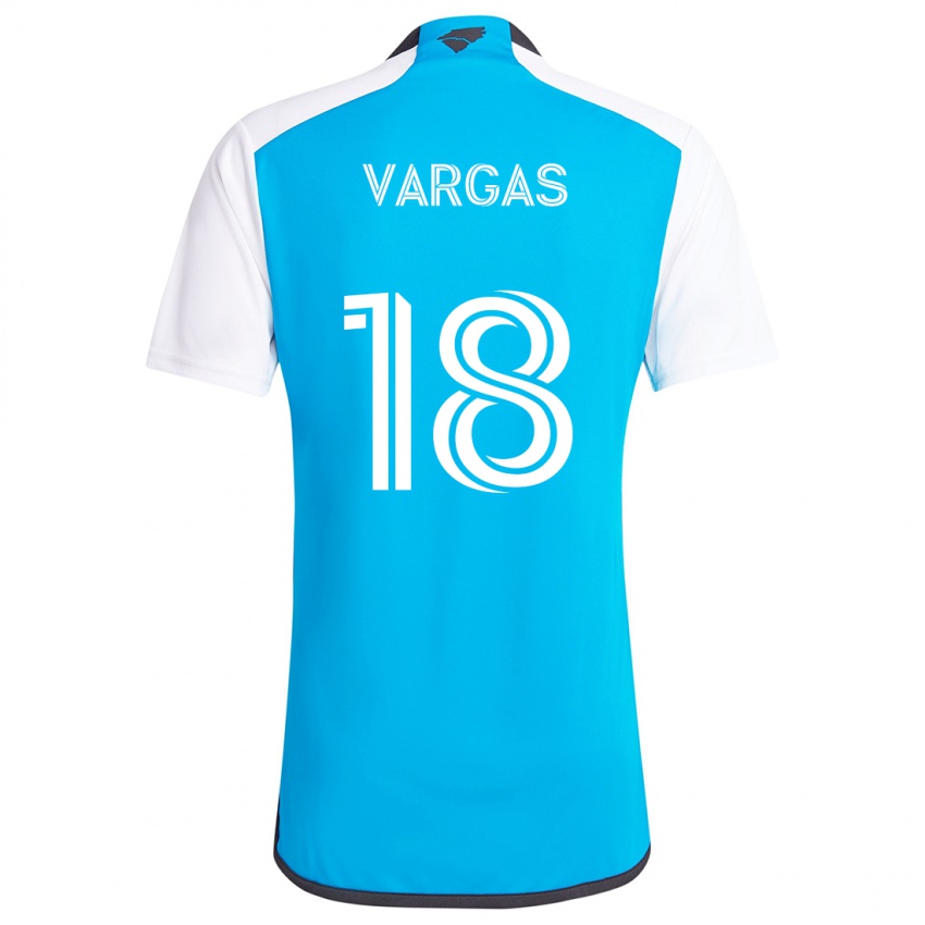 Gyermek Kerwin Vargas #18 Kék Fehér Hazai Jersey 2024/25 Mez Póló Ing