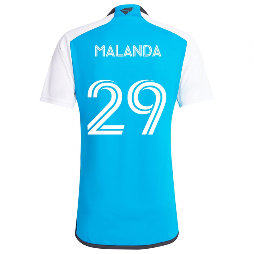 Gyermek Adilson Malanda #29 Kék Fehér Hazai Jersey 2024/25 Mez Póló Ing