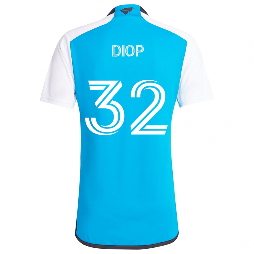 Gyermek Hamady Diop #32 Kék Fehér Hazai Jersey 2024/25 Mez Póló Ing