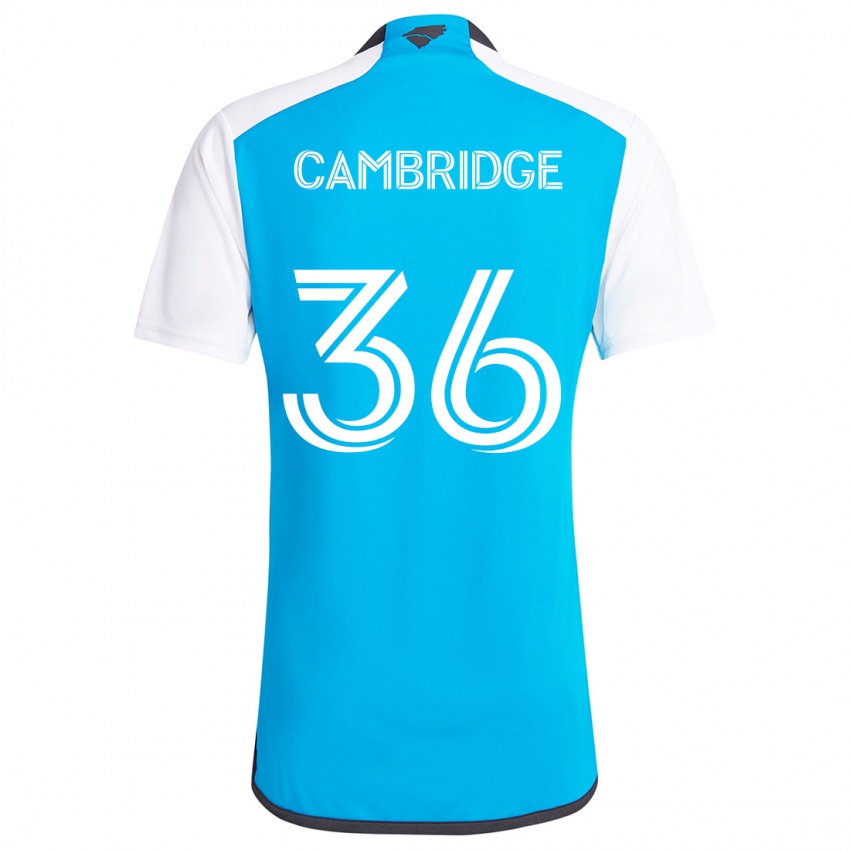 Gyermek Brandon Cambridge #36 Kék Fehér Hazai Jersey 2024/25 Mez Póló Ing