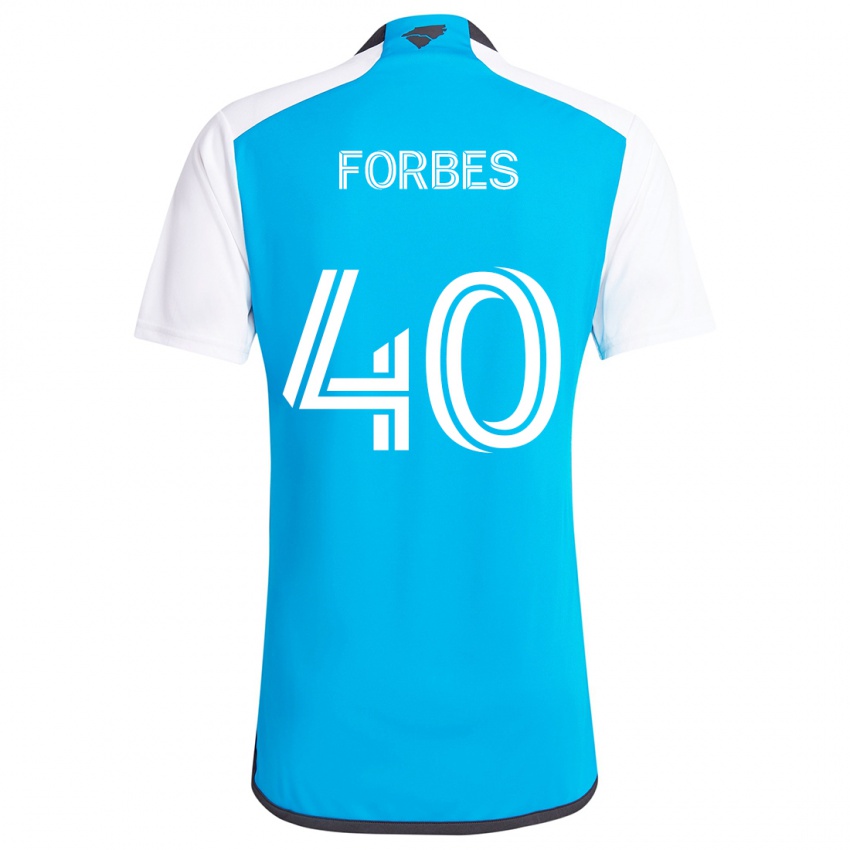 Gyermek Jahlane Forbes #40 Kék Fehér Hazai Jersey 2024/25 Mez Póló Ing