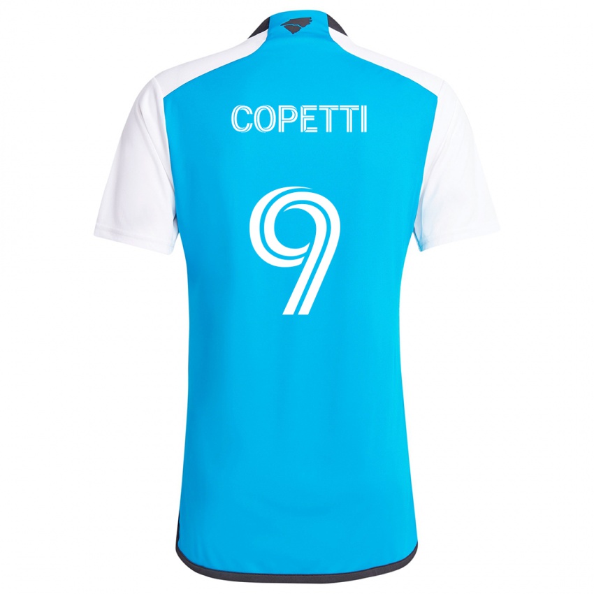 Gyermek Enzo Copetti #9 Kék Fehér Hazai Jersey 2024/25 Mez Póló Ing