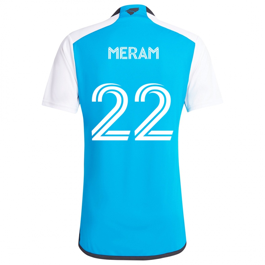 Gyermek Justin Meram #22 Kék Fehér Hazai Jersey 2024/25 Mez Póló Ing