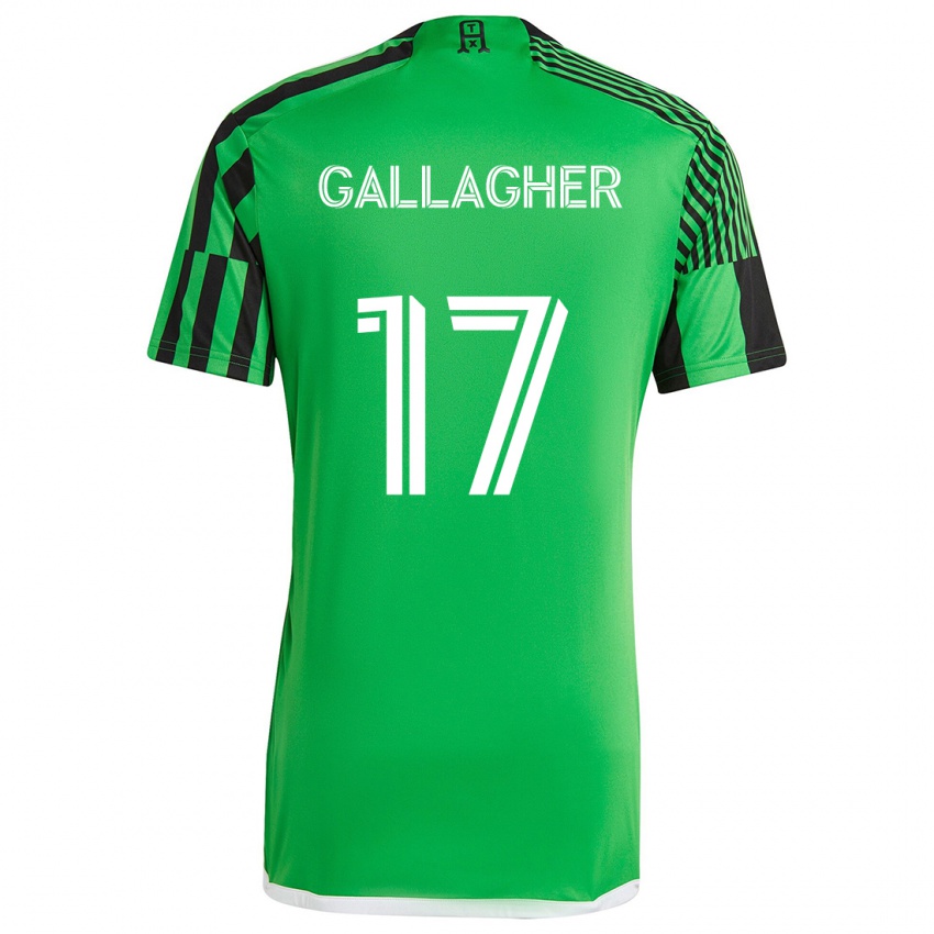 Gyermek Jon Gallagher #17 Zöld Fekete Hazai Jersey 2024/25 Mez Póló Ing