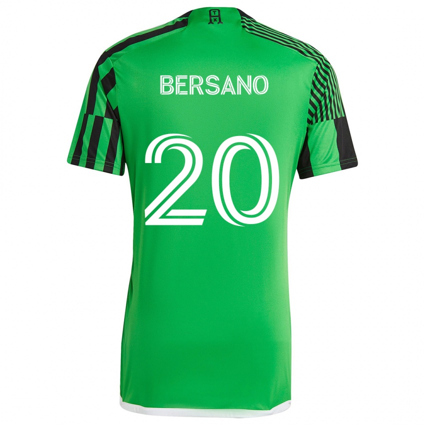 Gyermek Matt Bersano #20 Zöld Fekete Hazai Jersey 2024/25 Mez Póló Ing