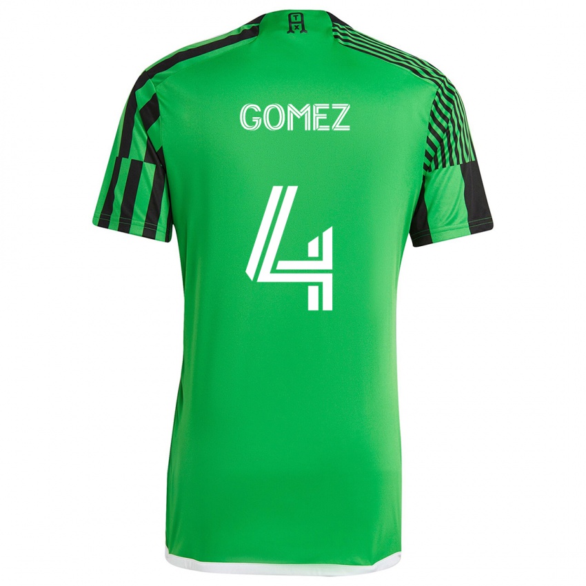 Gyermek Antonio Gomez #4 Zöld Fekete Hazai Jersey 2024/25 Mez Póló Ing