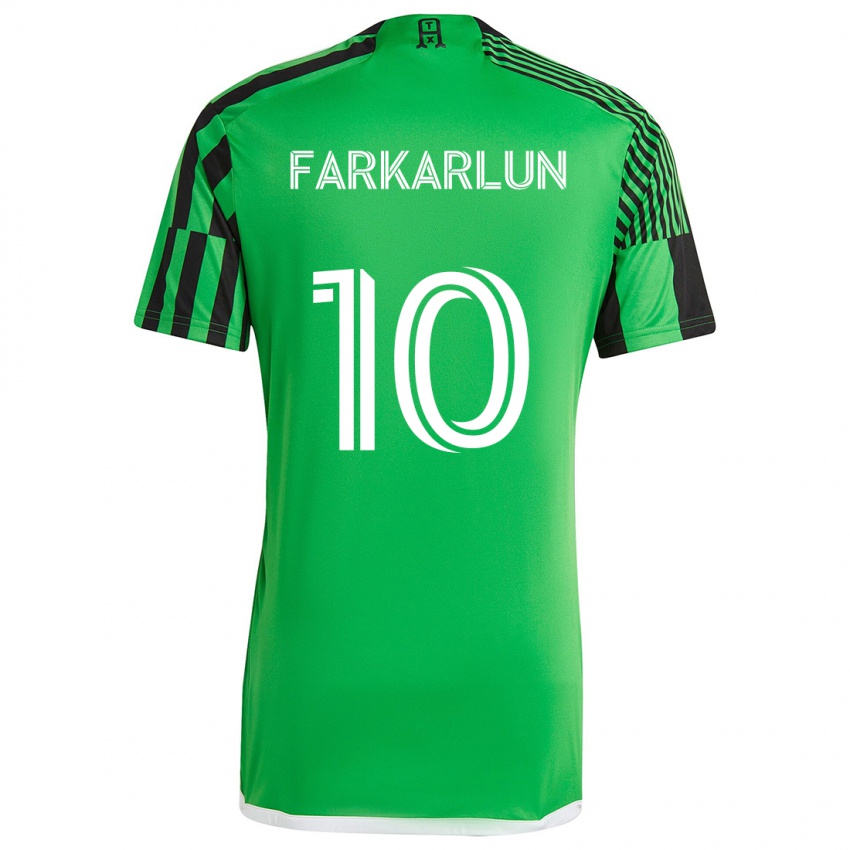 Gyermek Jimmy Farkarlun #10 Zöld Fekete Hazai Jersey 2024/25 Mez Póló Ing