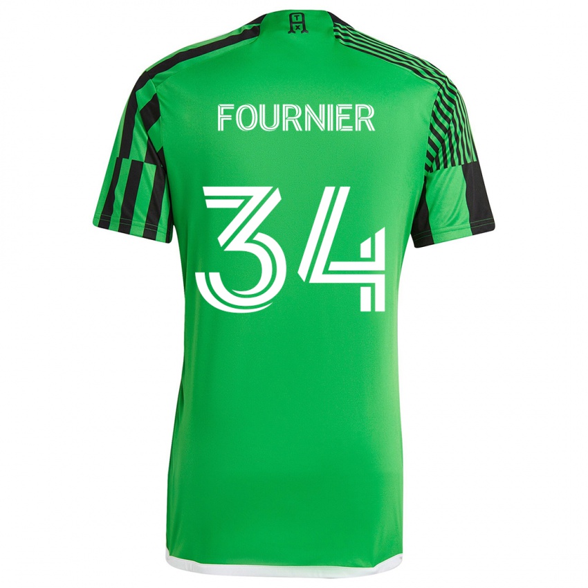 Gyermek Drake Fournier #34 Zöld Fekete Hazai Jersey 2024/25 Mez Póló Ing