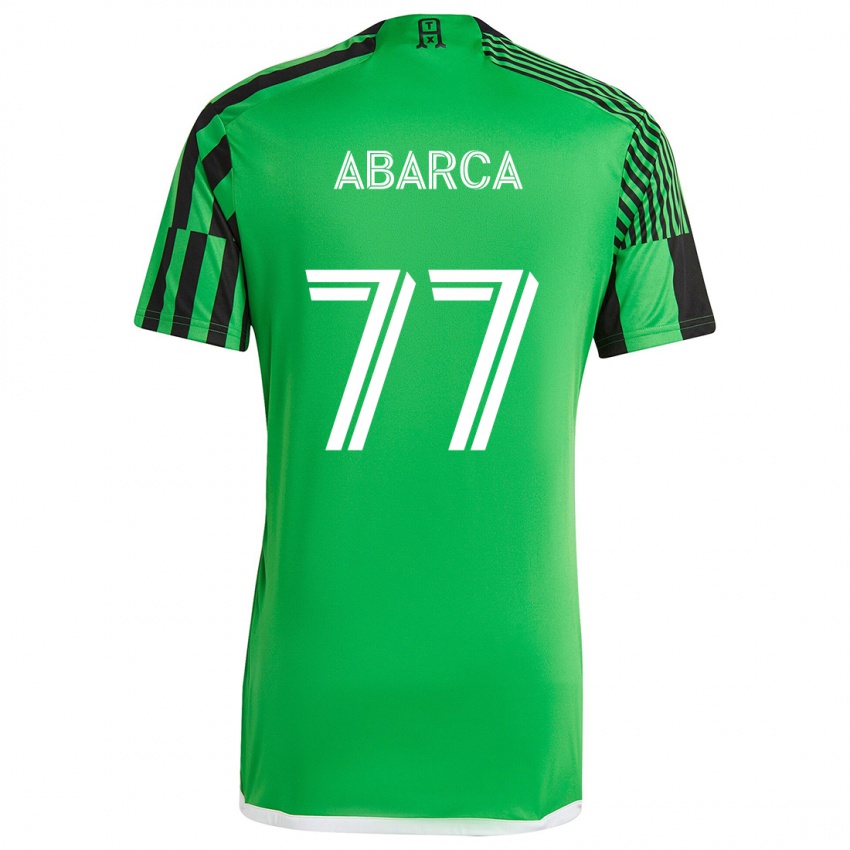 Gyermek Diego Abarca #77 Zöld Fekete Hazai Jersey 2024/25 Mez Póló Ing