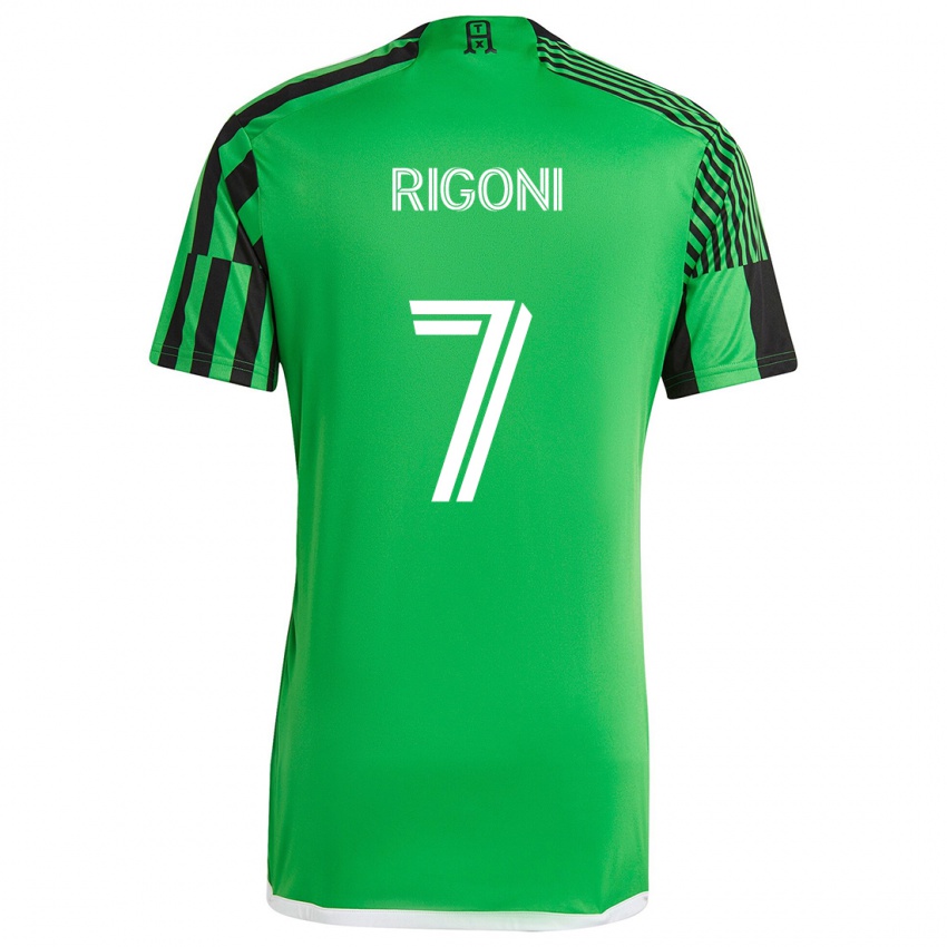 Gyermek Emiliano Rigoni #7 Zöld Fekete Hazai Jersey 2024/25 Mez Póló Ing