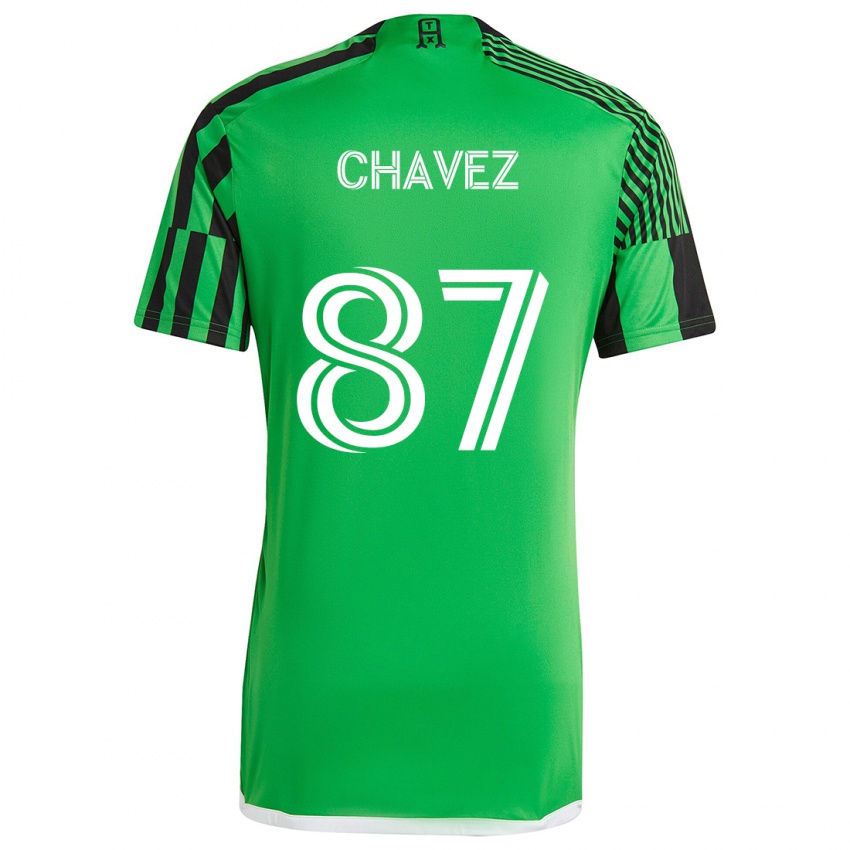 Gyermek Alfonso Ocampo-Chávez #87 Zöld Fekete Hazai Jersey 2024/25 Mez Póló Ing