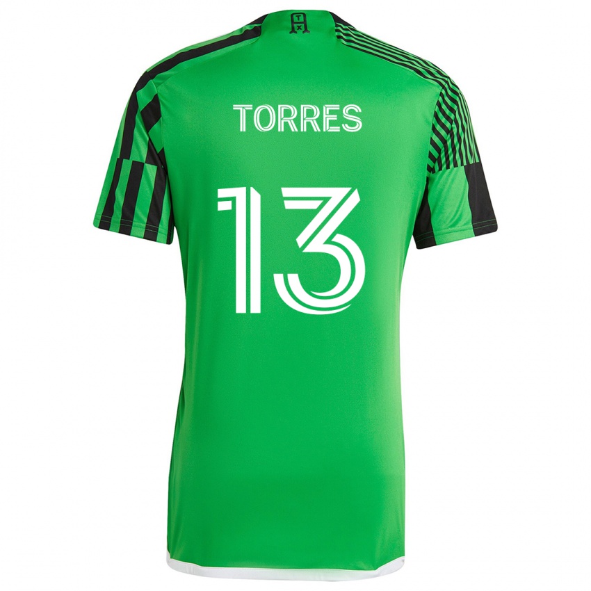 Gyermek Leo Torres #13 Zöld Fekete Hazai Jersey 2024/25 Mez Póló Ing