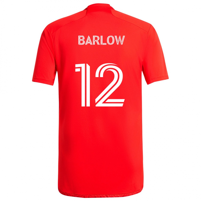 Gyermek Tom Barlow #12 Piros Fehér Hazai Jersey 2024/25 Mez Póló Ing