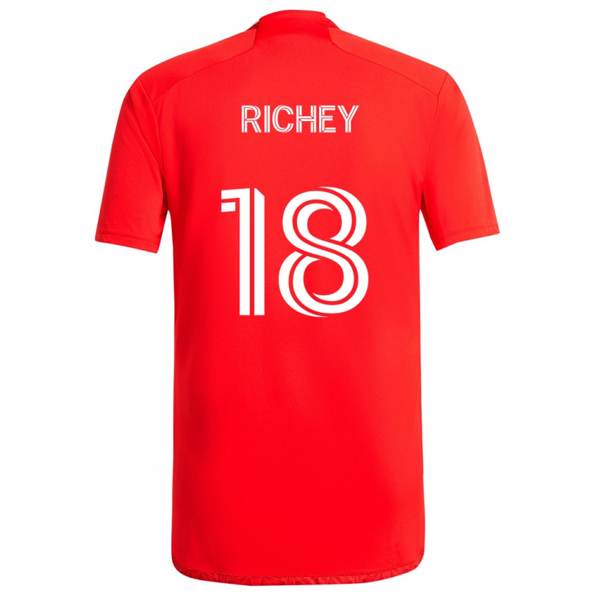 Gyermek Spencer Richey #18 Piros Fehér Hazai Jersey 2024/25 Mez Póló Ing