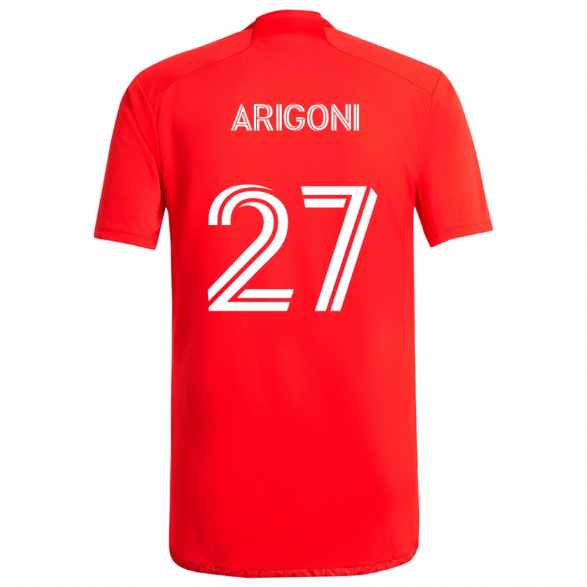 Gyermek Allan Arigoni #27 Piros Fehér Hazai Jersey 2024/25 Mez Póló Ing