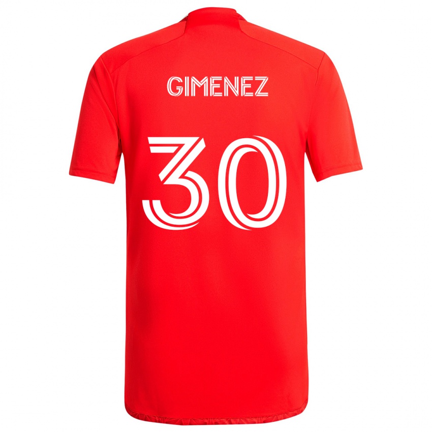 Gyermek Gastón Giménez #30 Piros Fehér Hazai Jersey 2024/25 Mez Póló Ing