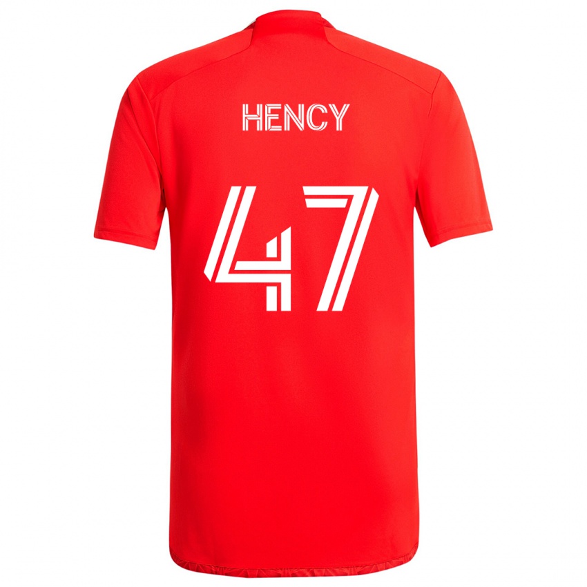 Gyermek Billy Hency #47 Piros Fehér Hazai Jersey 2024/25 Mez Póló Ing