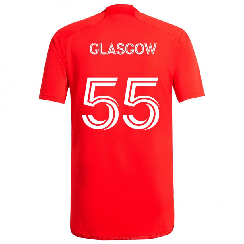 Gyermek Omari Glasgow #55 Piros Fehér Hazai Jersey 2024/25 Mez Póló Ing