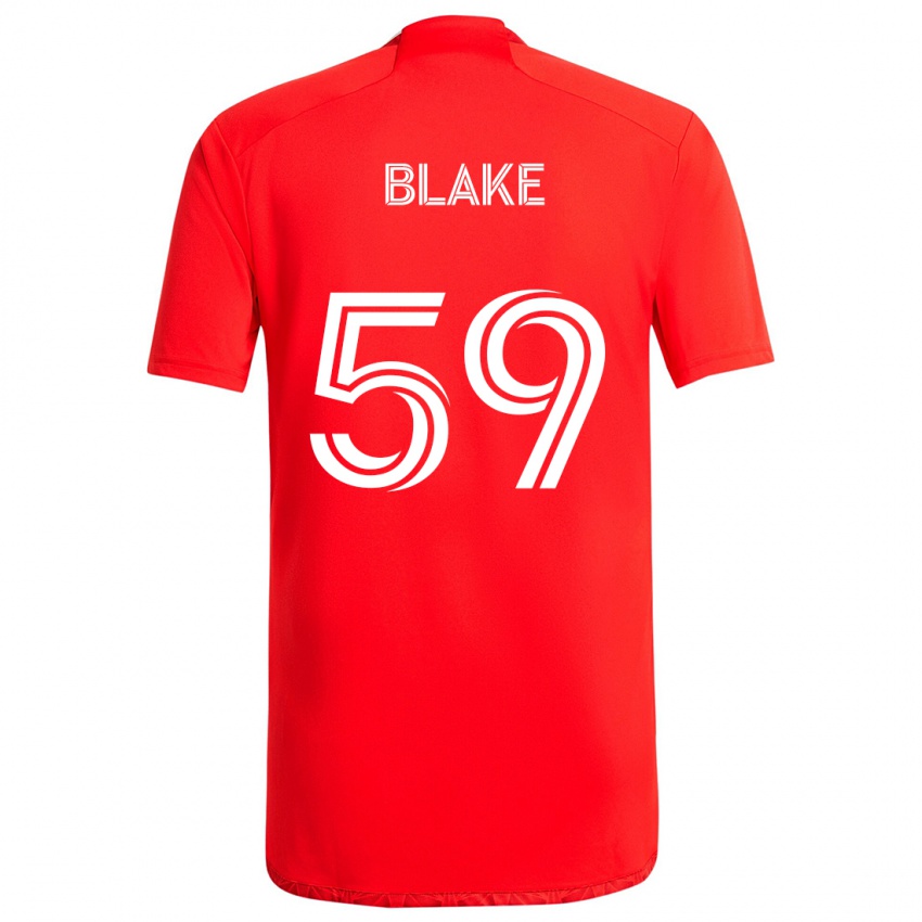 Gyermek Romain Blake #59 Piros Fehér Hazai Jersey 2024/25 Mez Póló Ing