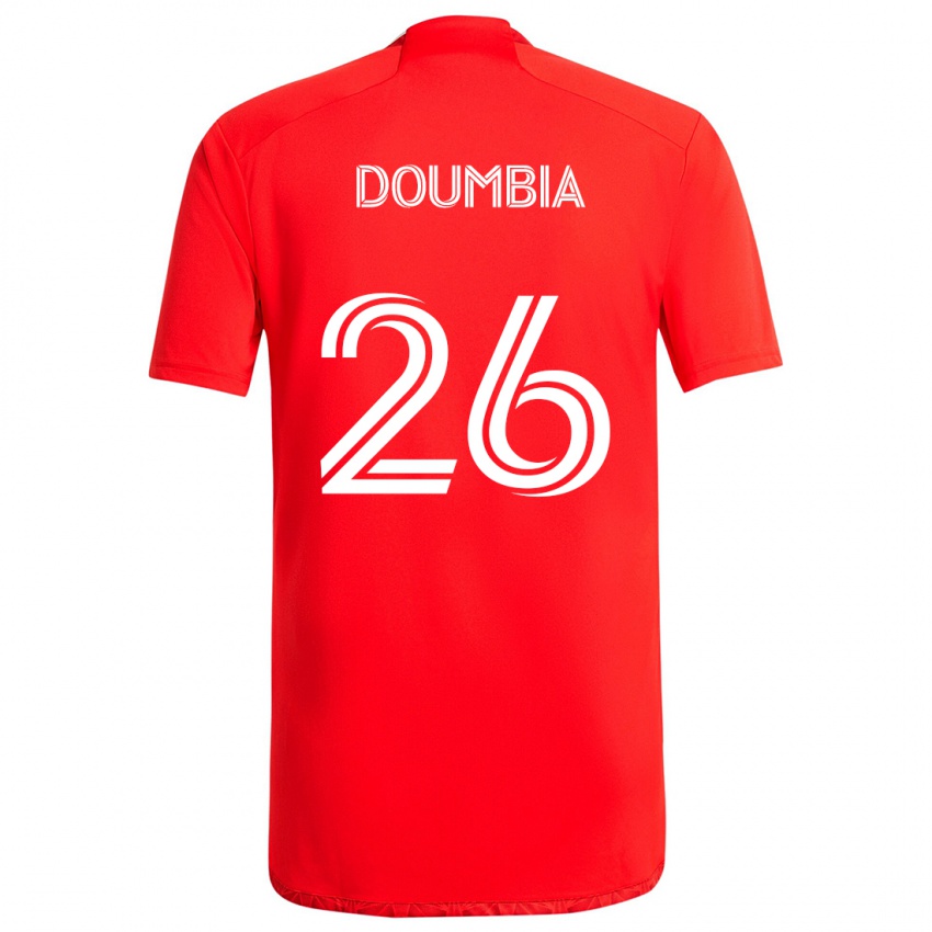 Gyermek Ousmane Doumbia #26 Piros Fehér Hazai Jersey 2024/25 Mez Póló Ing