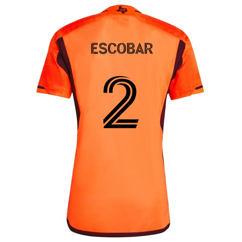 Gyermek Franco Escobar #2 Narancs Fekete Hazai Jersey 2024/25 Mez Póló Ing