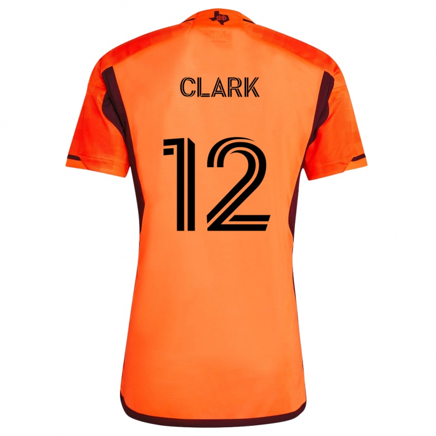 Gyermek Steve Clark #12 Narancs Fekete Hazai Jersey 2024/25 Mez Póló Ing