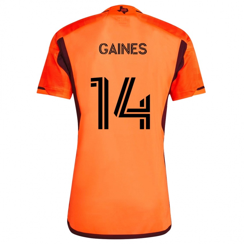 Gyermek Mckinze Gaines #14 Narancs Fekete Hazai Jersey 2024/25 Mez Póló Ing