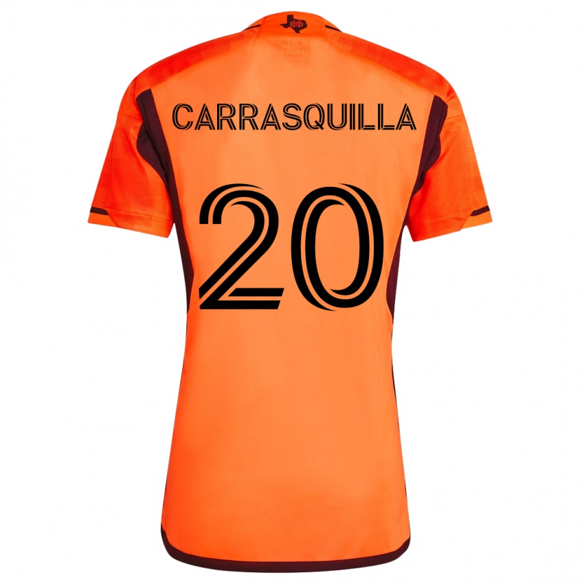 Gyermek Adalberto Carrasquilla #20 Narancs Fekete Hazai Jersey 2024/25 Mez Póló Ing