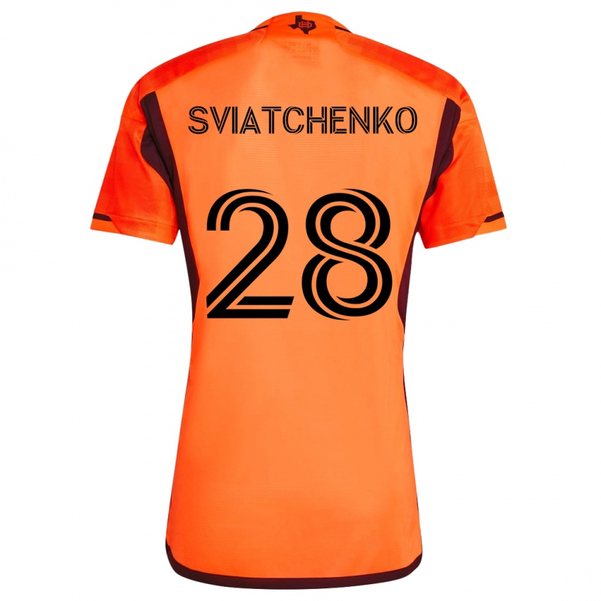 Gyermek Erik Sviatchenko #28 Narancs Fekete Hazai Jersey 2024/25 Mez Póló Ing