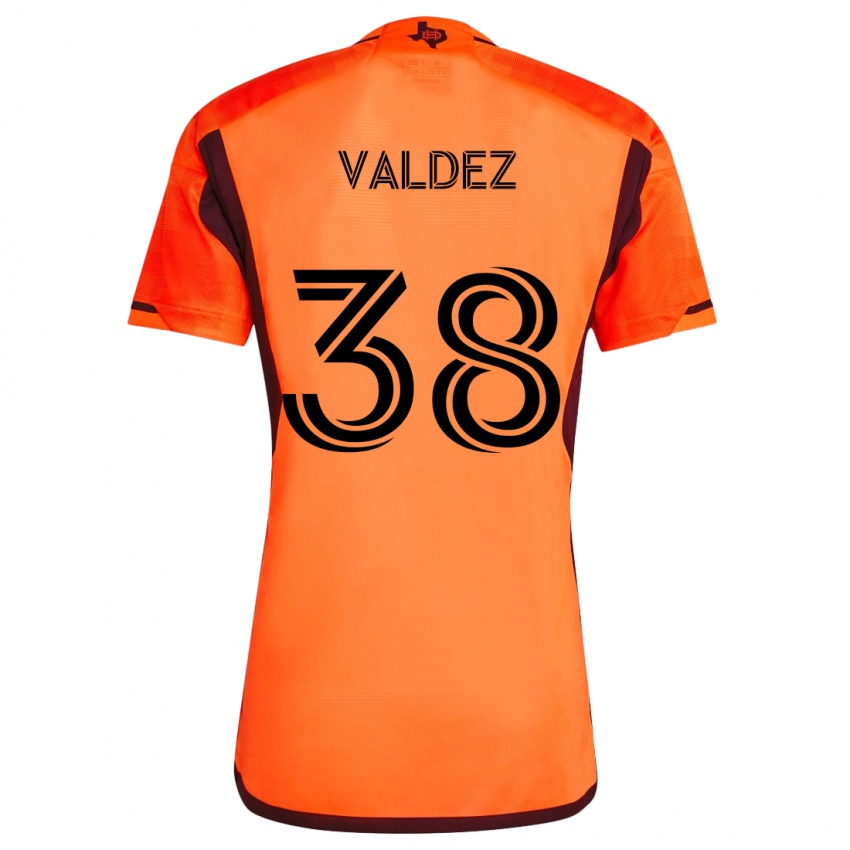 Gyermek Xavier Valdez #38 Narancs Fekete Hazai Jersey 2024/25 Mez Póló Ing