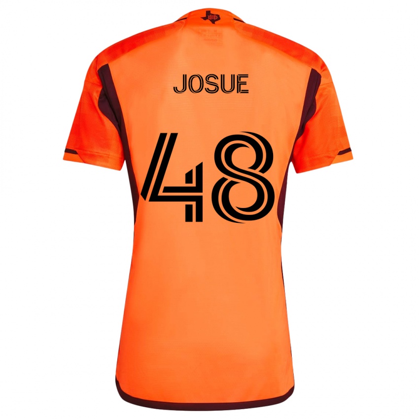 Gyermek Josué #48 Narancs Fekete Hazai Jersey 2024/25 Mez Póló Ing