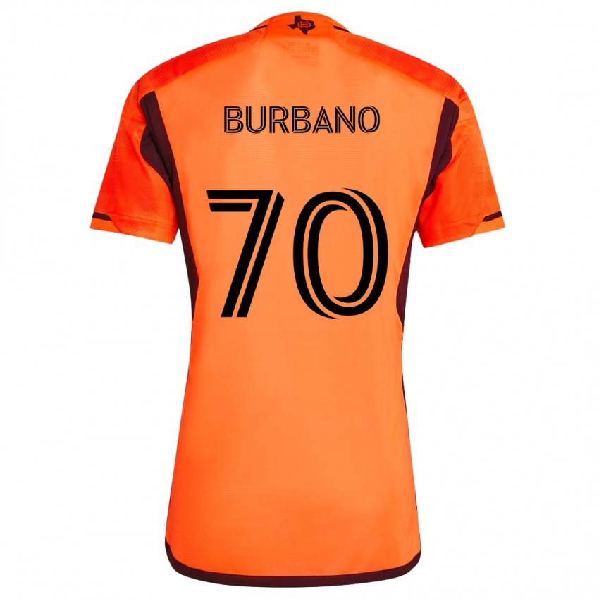 Gyermek Jordy Burbano #70 Narancs Fekete Hazai Jersey 2024/25 Mez Póló Ing