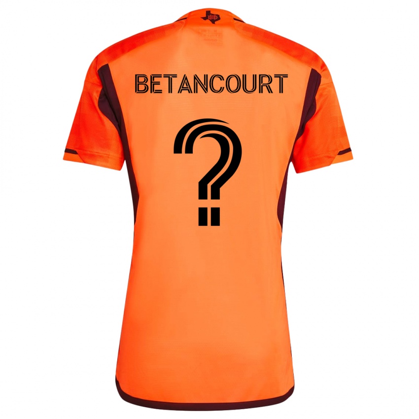 Gyermek Noah Betancourt #0 Narancs Fekete Hazai Jersey 2024/25 Mez Póló Ing