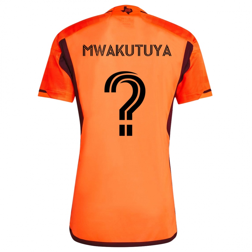 Gyermek Isaac Mwakutuya #0 Narancs Fekete Hazai Jersey 2024/25 Mez Póló Ing