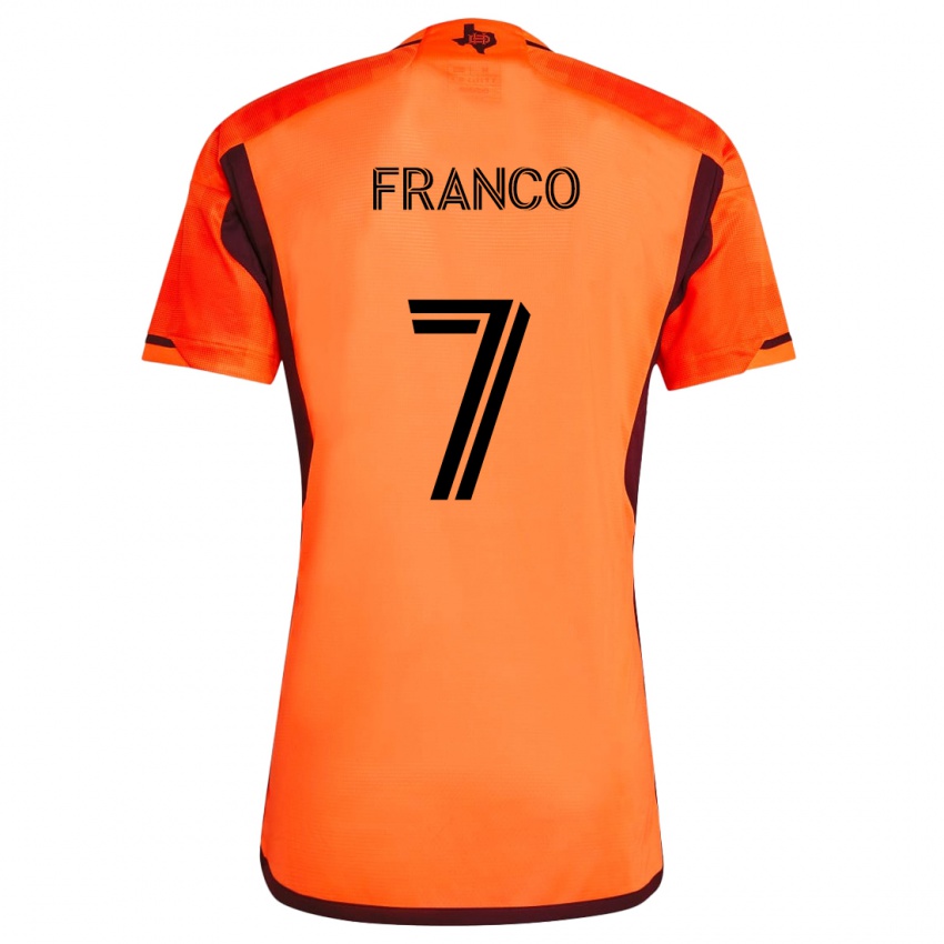 Gyermek Iván Franco #7 Narancs Fekete Hazai Jersey 2024/25 Mez Póló Ing