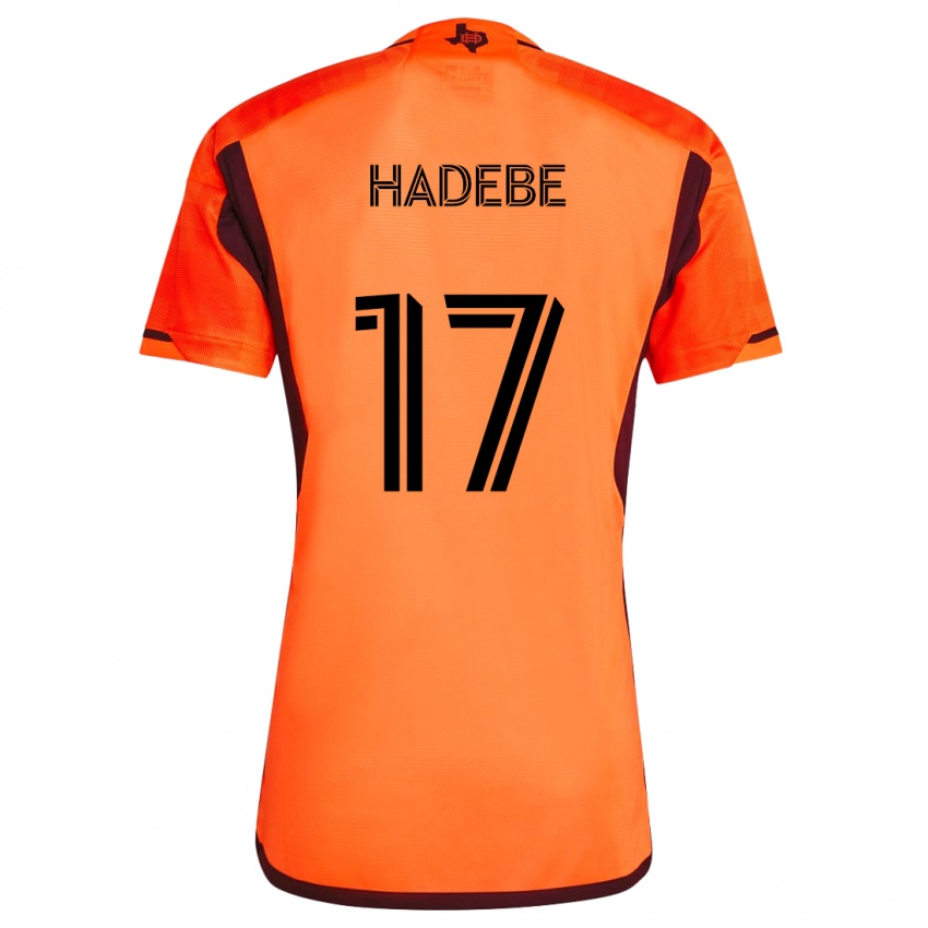 Gyermek Teenage Hadebe #17 Narancs Fekete Hazai Jersey 2024/25 Mez Póló Ing